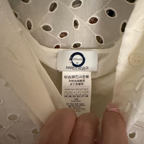 Voyage by Marina Rinaldi white crochet top with separate tank - Picture 3 of 4